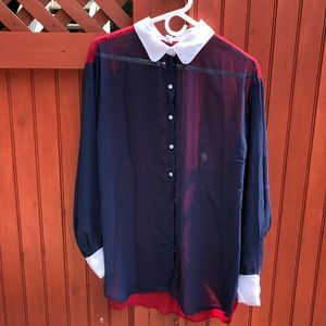 American apparel button down chiffon blouse